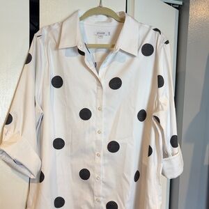 Chico's Black and White Polka Dot Blouse